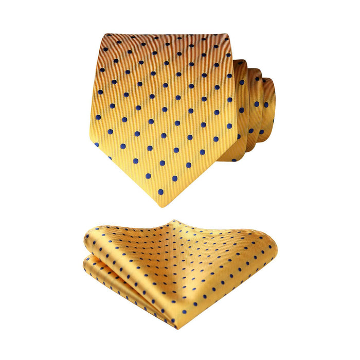 Polka Dot Tie Handkerchief Set - D-YELLOW 2