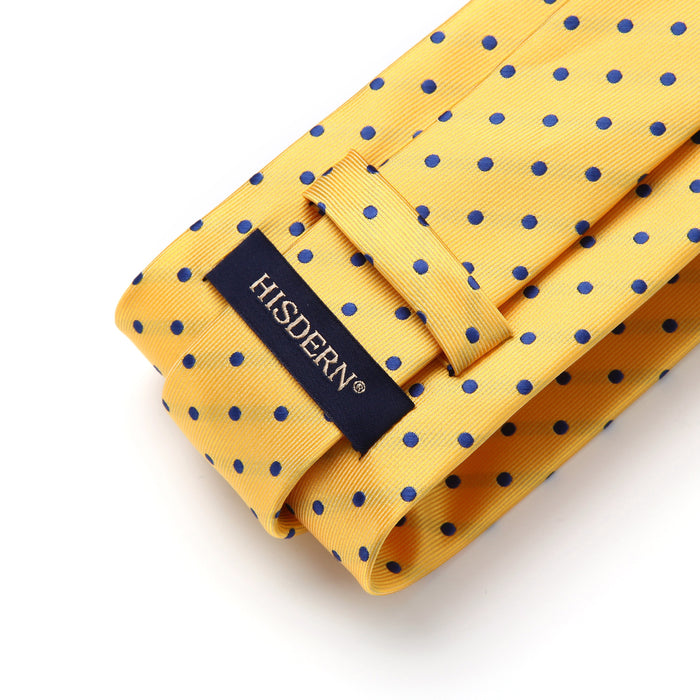 Polka Dot Tie Handkerchief Set - D-YELLOW 2