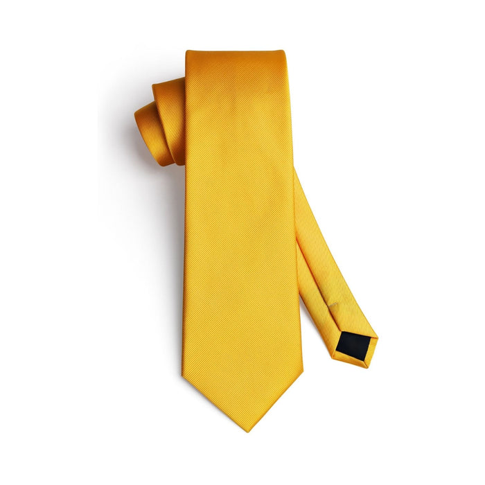 Solid Tie Handkerchief Cufflinks - YELLOW