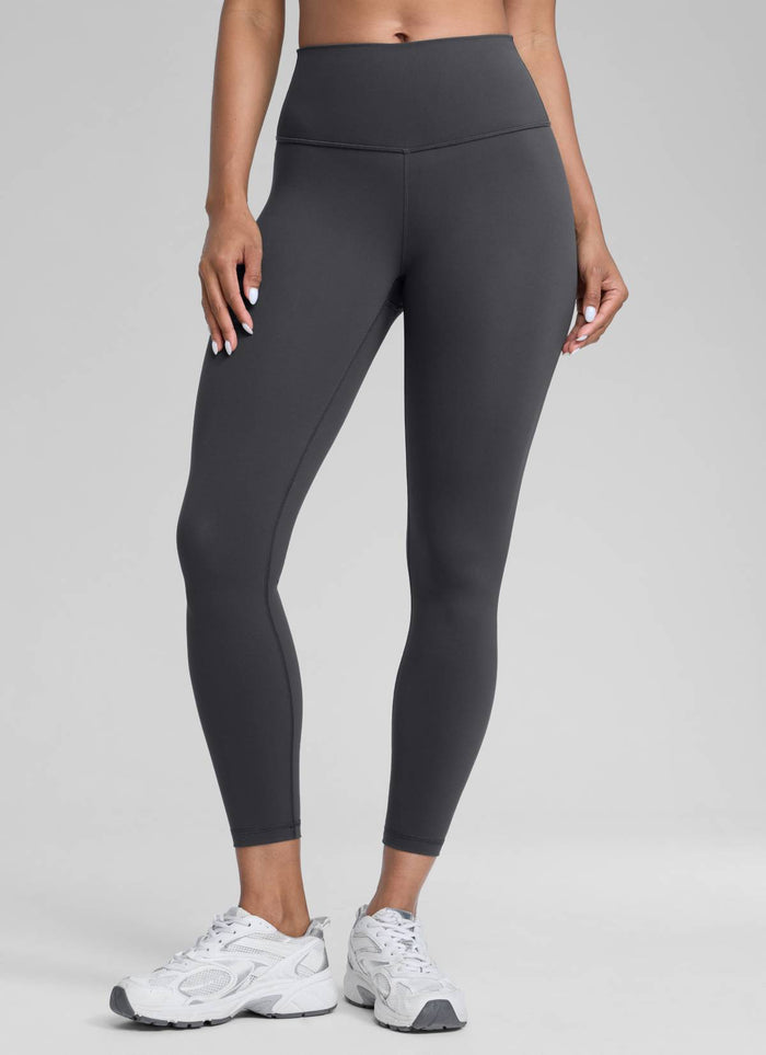 CRZ YOGA Women's Train High Rise Hugged Feel Compression Leggings 25'' Mysterious Grey