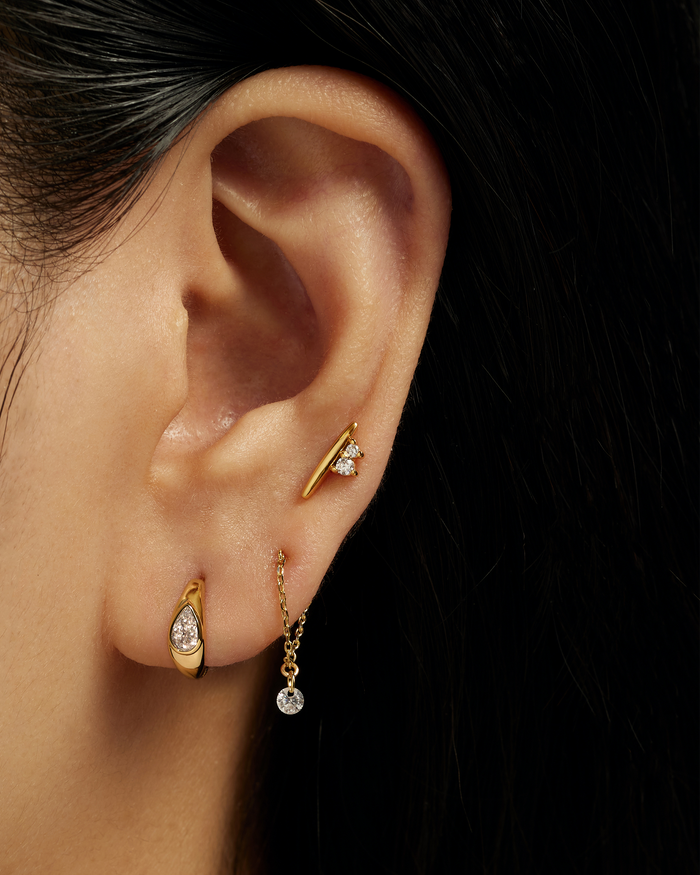 Tally Pear Huggie Hoops