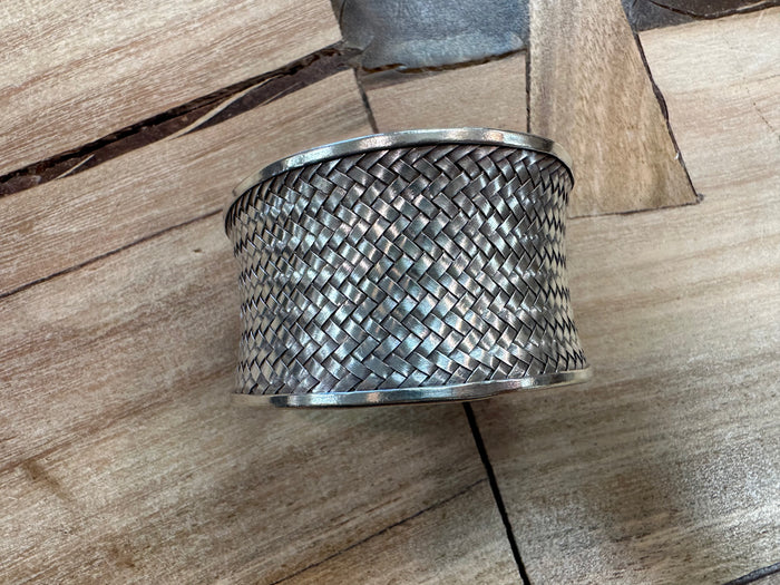 Bracelet Woven Thai Silver Cuff - H