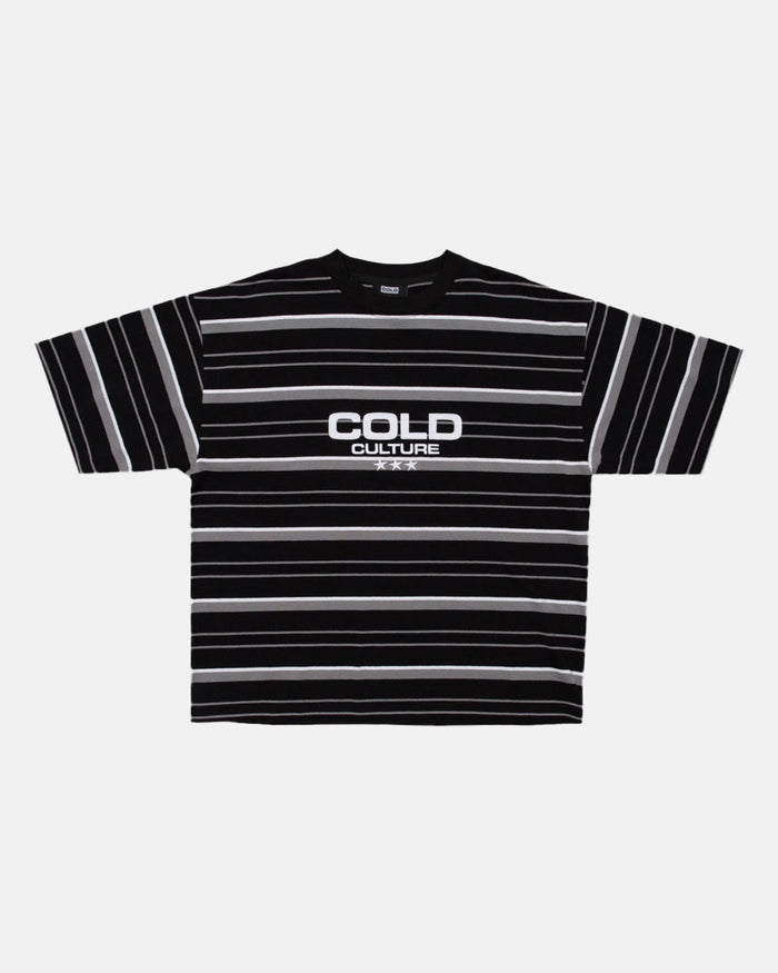 INTERNATIONAL STARS TEE GREY STRIPED - COLD CULTURE