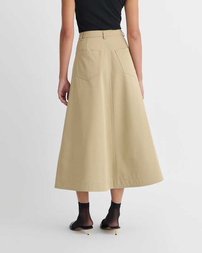 Iseult - Bonded Trench Mid-Length Skirt - Beige