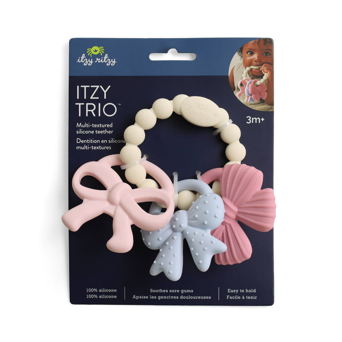 Itzy Trio Bow Teether - Wee Bee Baby Boutique