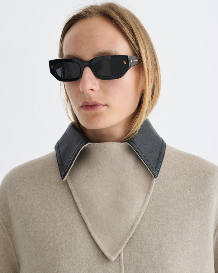Jada - Regenerated leather jacket - Stone/Black