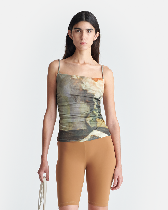 Jazlyn - Printed Mesh Jersey Top - Books
