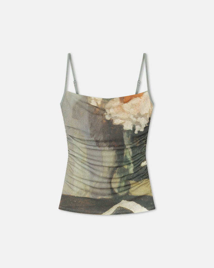 Jazlyn - Printed Mesh Jersey Top - Books
