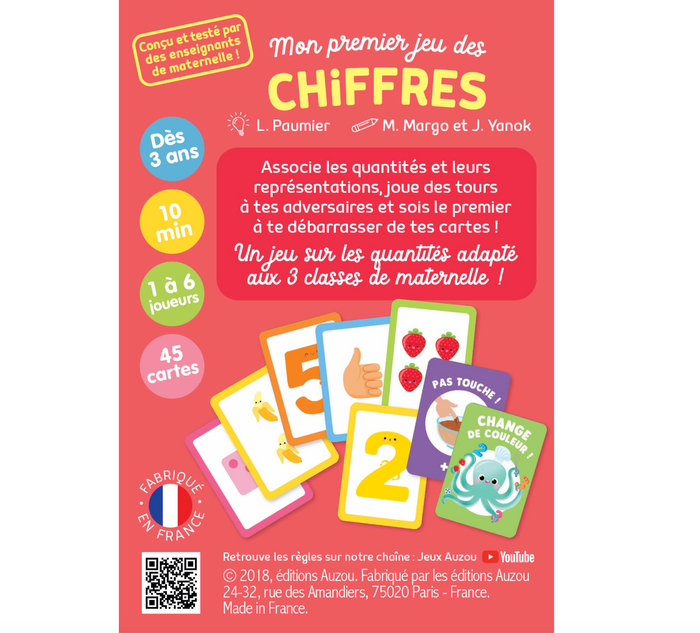 Jeu de cartes | Mon premier jeu des chiffres