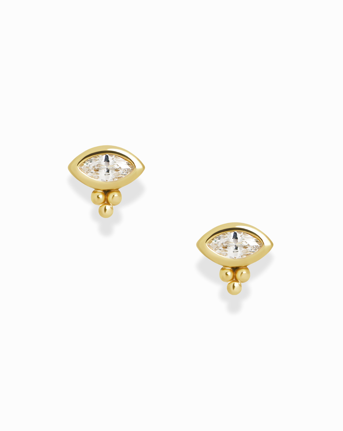 Jocelyn Marquise Studs - Mod + Jo - Jewelry built to last, advanced plating technology
