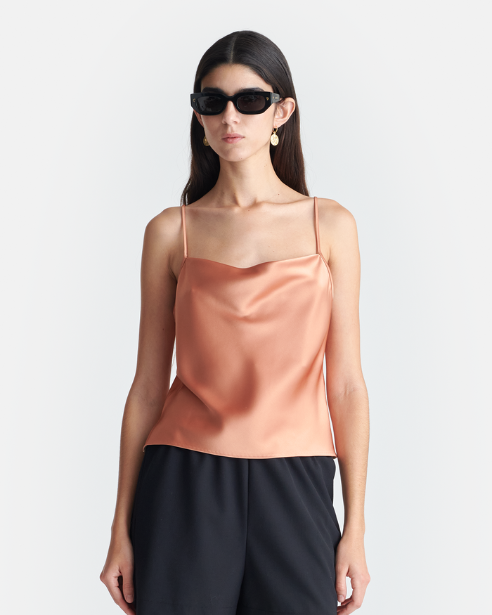 Johar - Slip Satin Top - Apricot