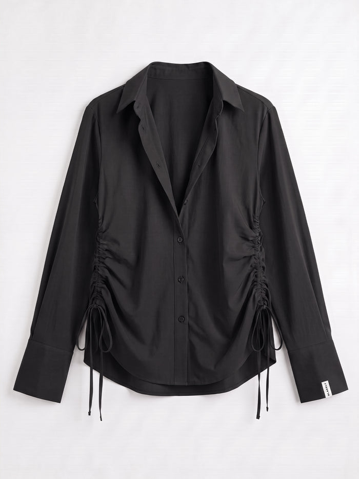 Kaia Oversized Poplin Shirt - Black