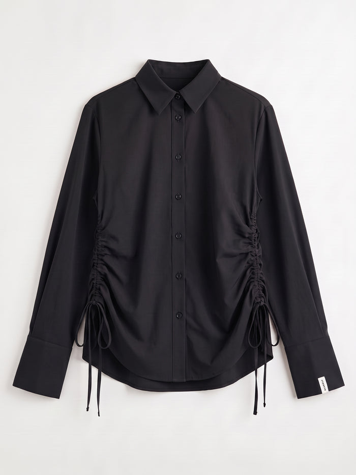 Kaia Oversized Poplin Shirt - Black
