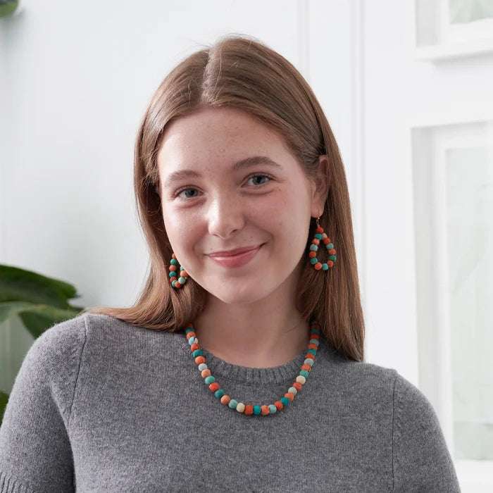 Kantha Capri Teardrop Earrings -Fair Trade Made- Final Sale