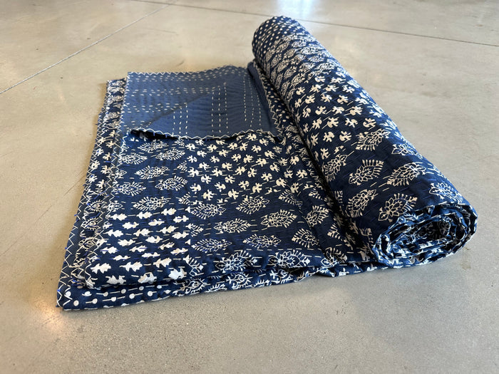 Kantha Quilt - Indigo XXL