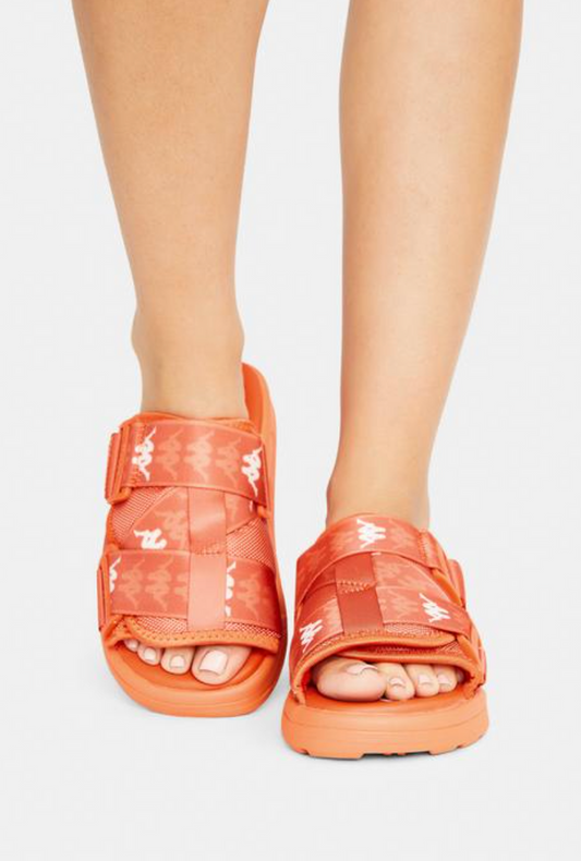 KAPPA SLIDES- BANDANA MITEL 1 ORANGE-WHT - Clique Apparel