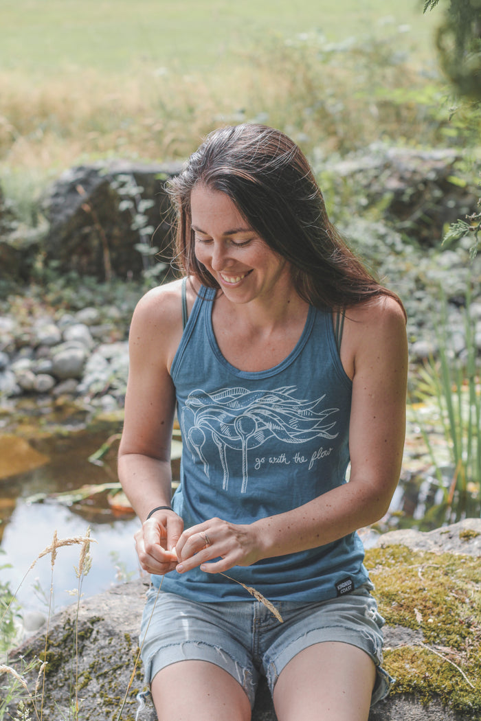 KELP FOREST - Women's Racerback Eco Tank Top - Teal