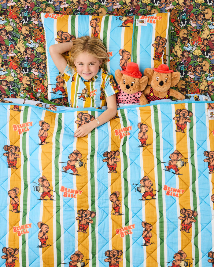 Kip&Co x Blinky Bill Adventures With Blinky Organic Cotton Quilted Kids Bedspread