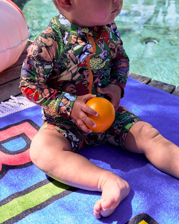 Kip&Co x Blinky Bill Blinky And Friends Baby Long Sleeve Zip Bathers