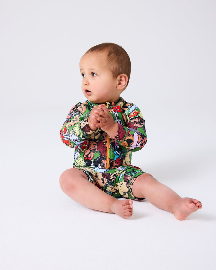 Kip&Co x Blinky Bill Blinky And Friends Baby Long Sleeve Zip Bathers
