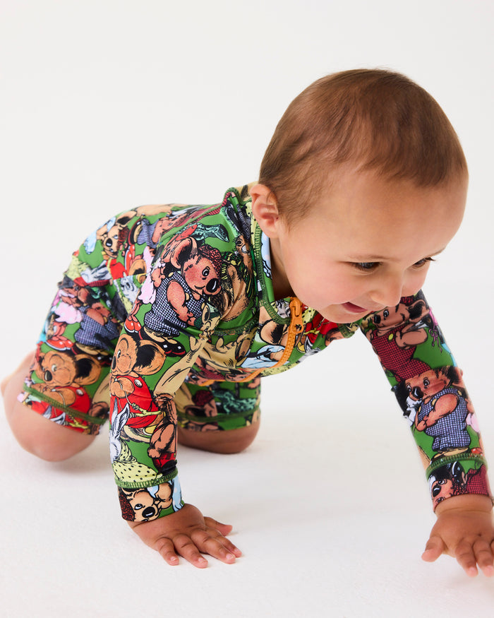 Kip&Co x Blinky Bill Blinky And Friends Baby Long Sleeve Zip Bathers