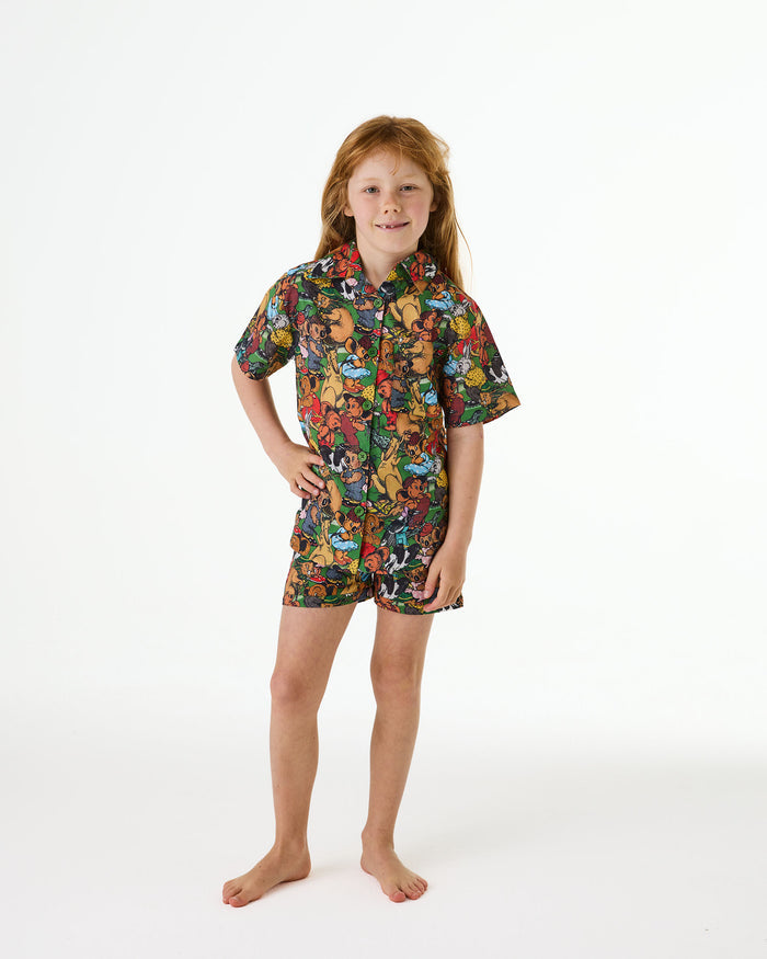 Kip&Co x Blinky Bill Blinky And Friends Kids Organic Cotton Short Sleeve Shirt & Short Pyjama Set