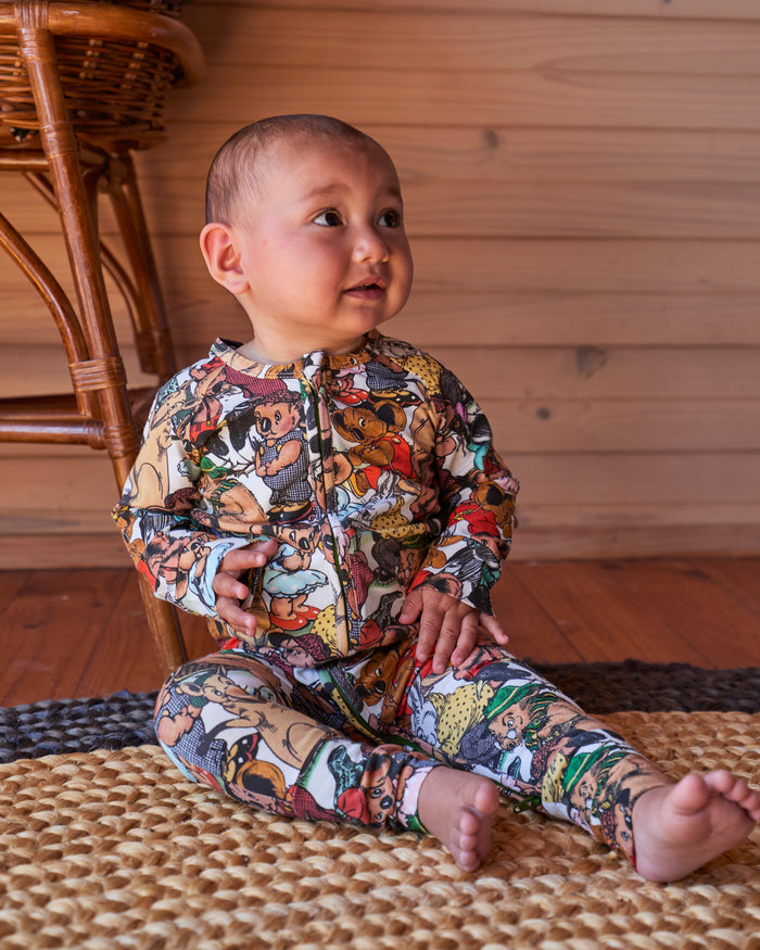 Kip&Co x Blinky Bill Blinky And Friends Organic Long Sleeve Zip Romper