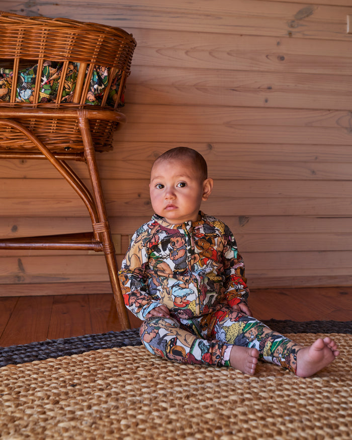 Kip&Co x Blinky Bill Blinky And Friends Organic Long Sleeve Zip Romper
