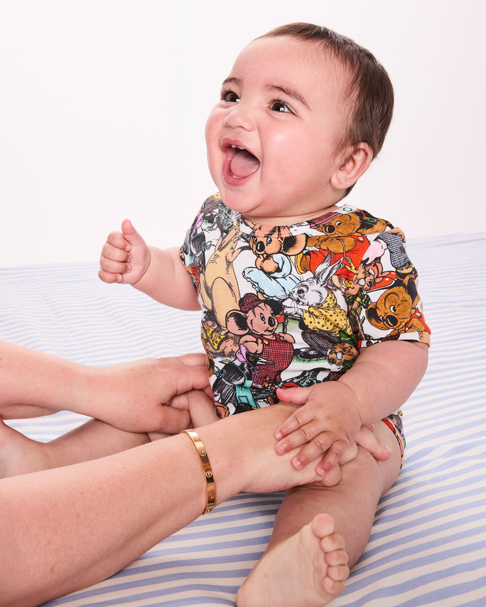 Kip&Co x Blinky Bill Blinky And Friends Organic Short Sleeve Romper
