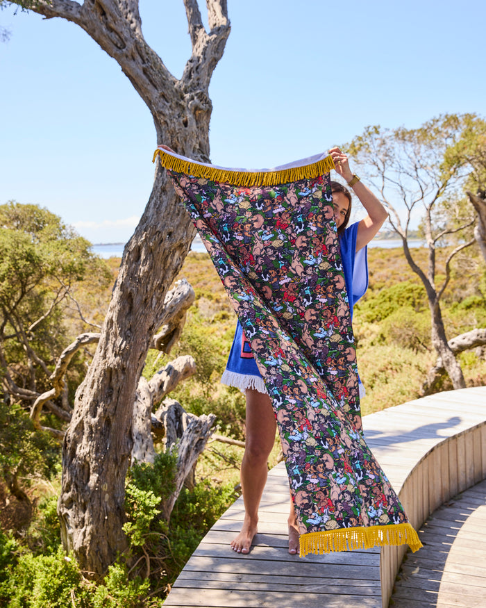 Kip&Co x Blinky Bill Blinky And Friends Printed Terry Beach Towel