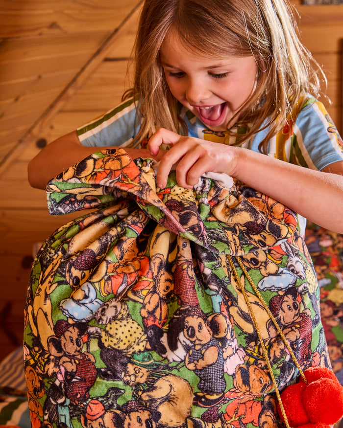 Kip&Co x Blinky Bill Blinky And Friends Velvet Santa Sack