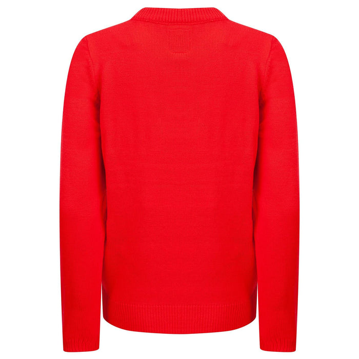 Ladies Christmas Jumper Polar Bear Ice Skating Red