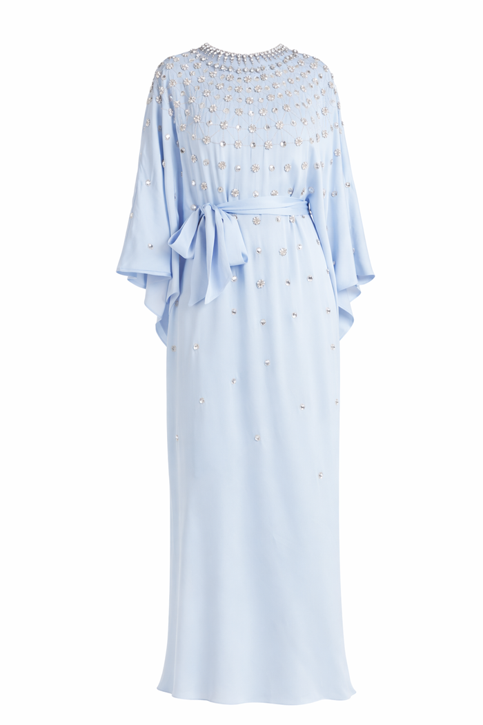 Layla Gown - Pale Blue & Silver