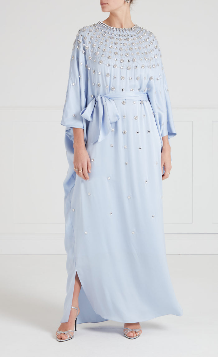 Layla Gown - Pale Blue & Silver