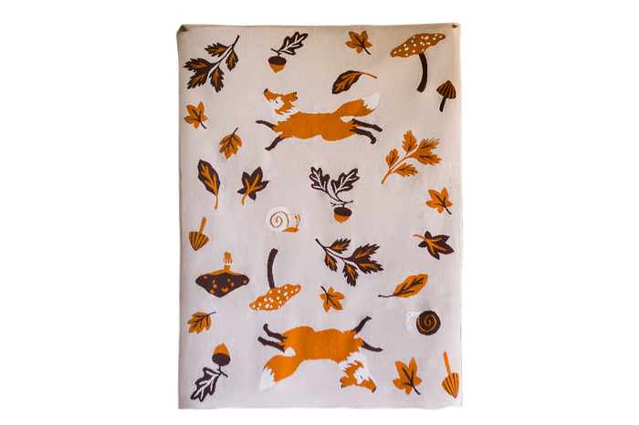 Leaping Fox Knit Blanket - Wee Bee Baby Boutique