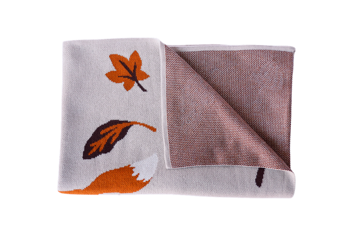 Leaping Fox Knit Blanket - Wee Bee Baby Boutique