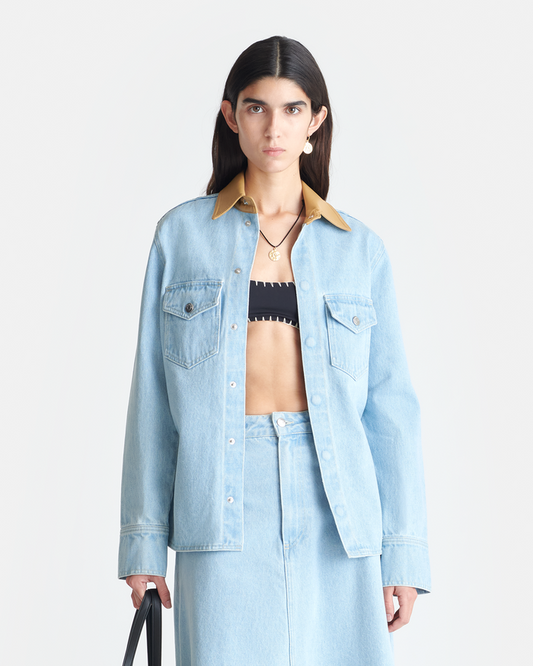 Letisa - Denim shirt - Eco Bleach/Hazel