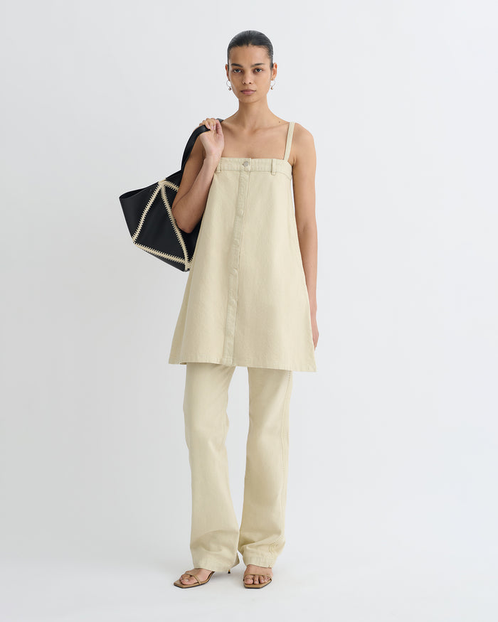 Lidwina - Denim mini dress - Beige