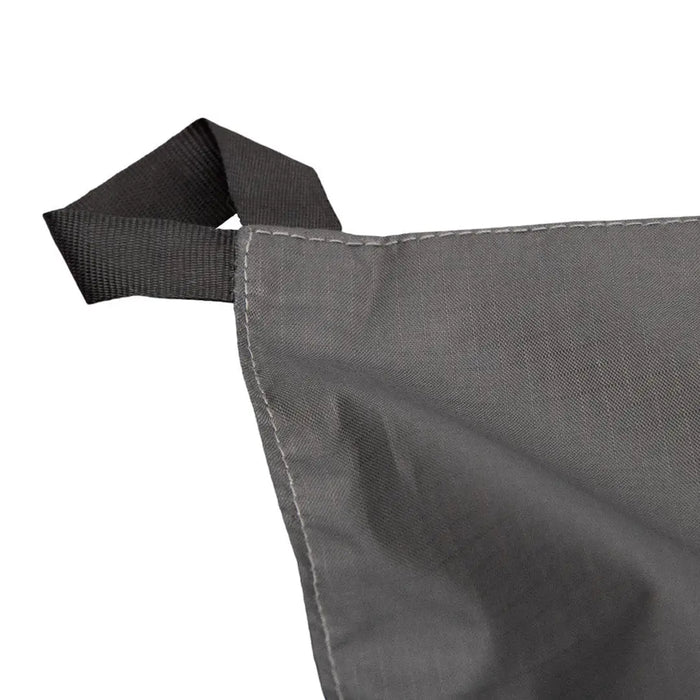 Close-up shot of one of the Lifeventure picnic blankets webbing corner loops for pegging down