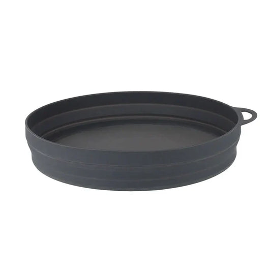 Lifeventure Ellipse Collapsible Plate in colour graphite expanded to its full height.