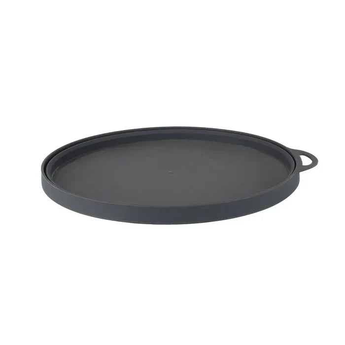Lifeventure Ellipse Collapsible Plate in colour graphite collapsed to its thinnest height
