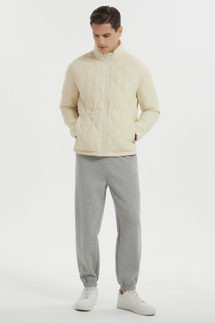 Orolay Lightweight Quilted Bomber Jackets Full Zip #color_beige