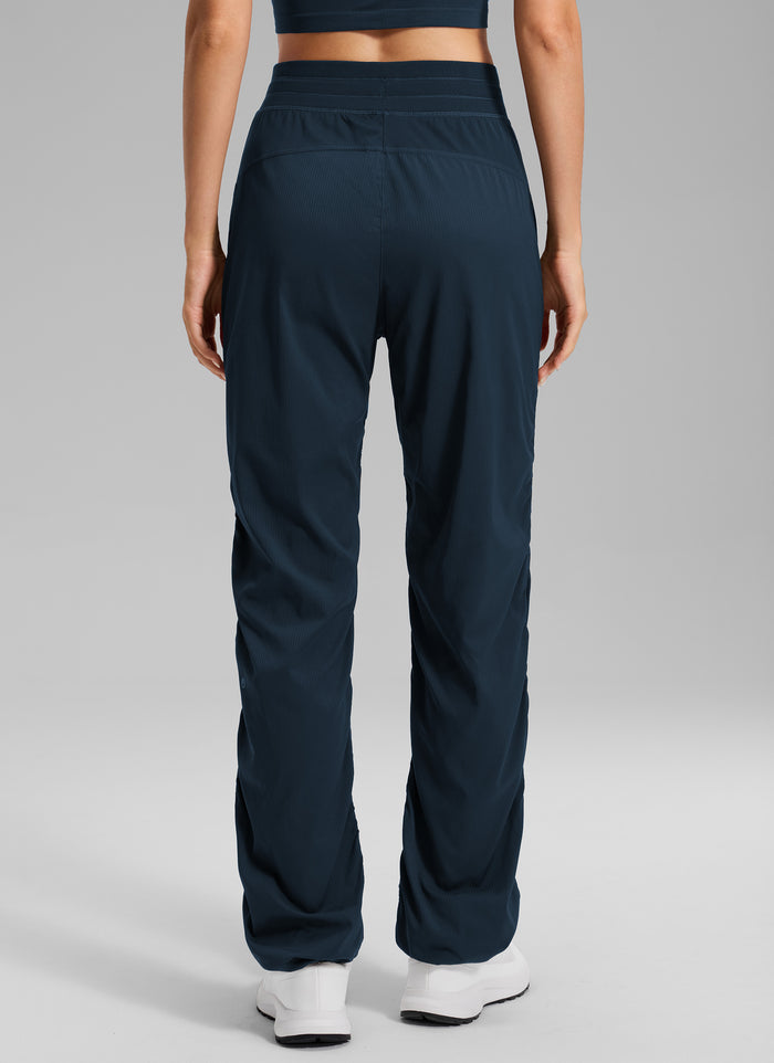 CRZ YOGA Women's Lightweight Drawstring Pocket Straight Leg Pant 32" Ink Blue