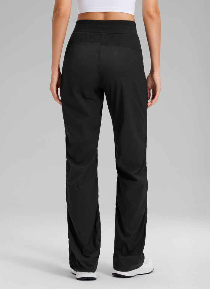CRZ YOGA Women's Lightweight Drawstring Pocket Straight Leg Pant 32" Black