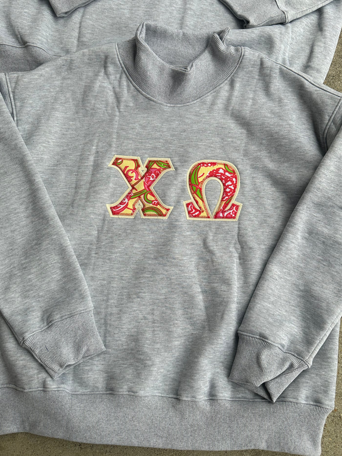 Limited Edition Sorority Mock Neck Sweatshirts (Lilly Pulitzer Fabric)