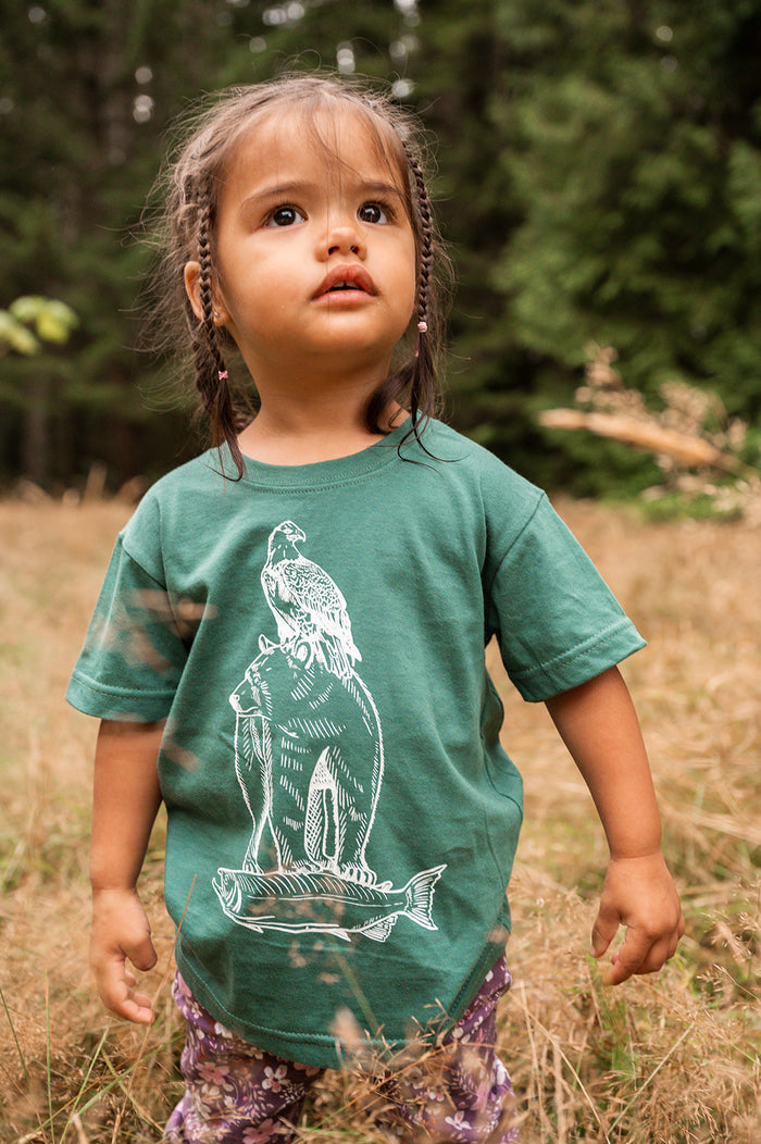 LITTLE ANIMALS - Kids Organic Cotton Tee - Spruce