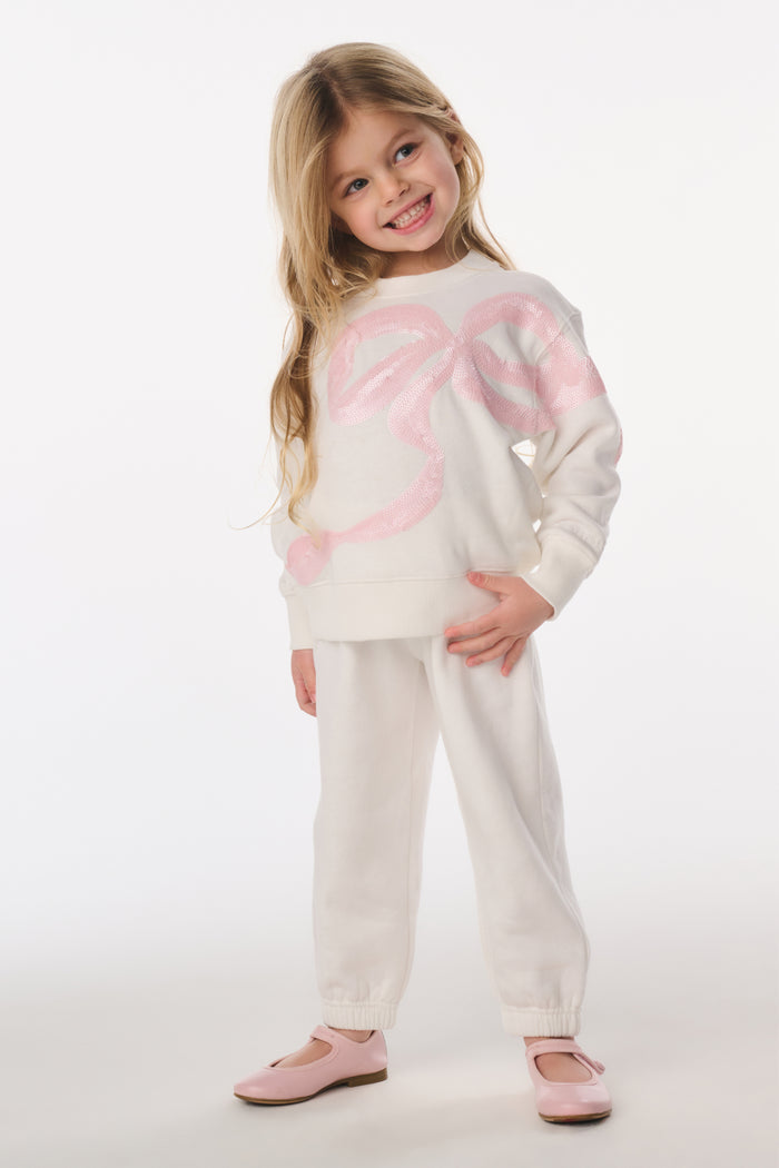 Little Girls Serafina Sequin Bow Sweatshirt