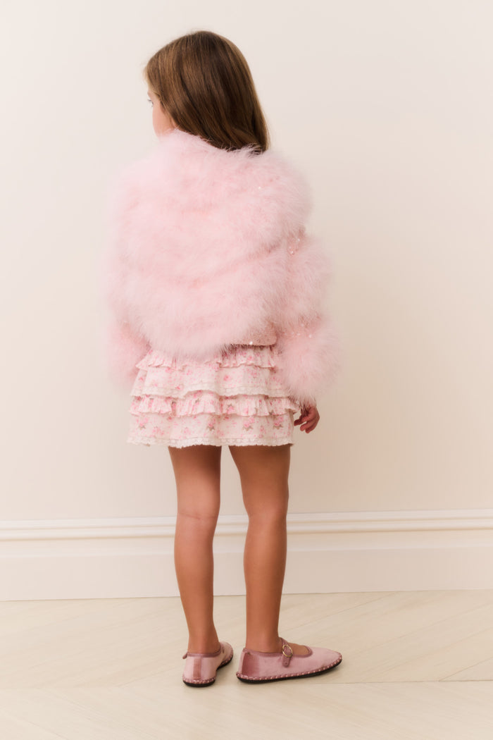 Little Girls Trislyn Feather Sequin Jacket