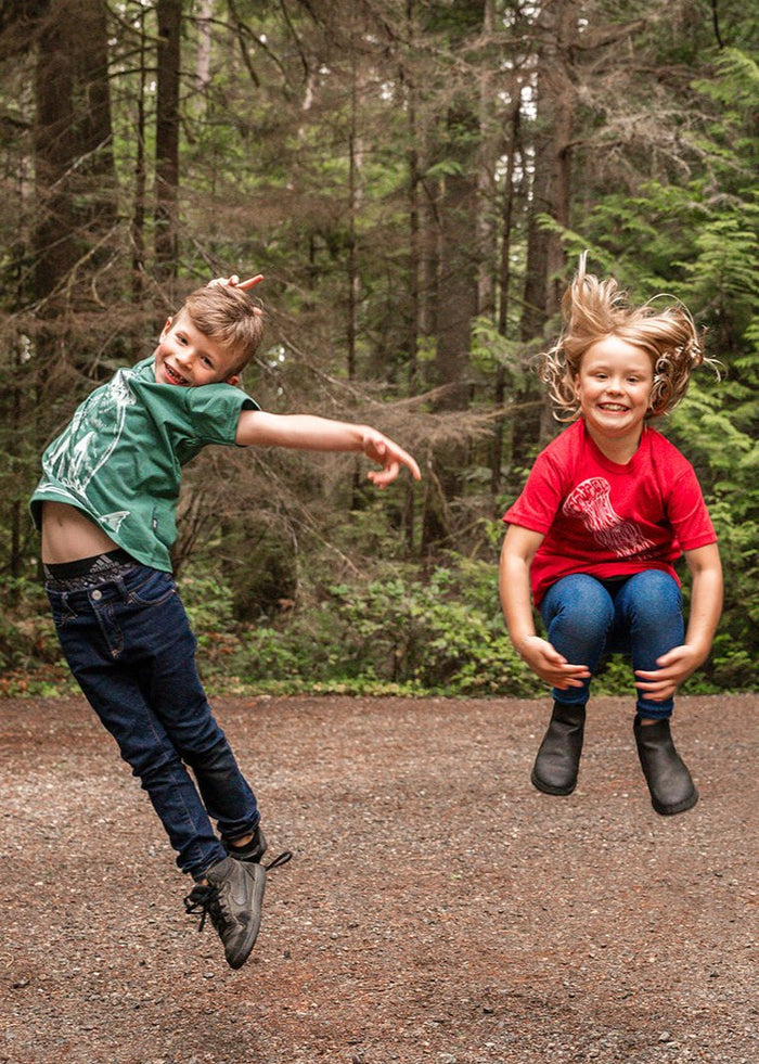 LITTLE JELLYFISH - Kids Organic Cotton Tee - Cardinal Red