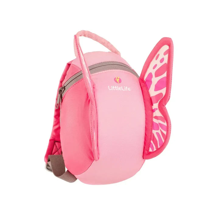 Littlelife Butterfly Toddler Backpack shown from the side on a white background